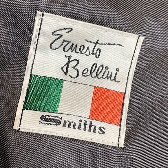 ERNESTO BELLINI Smiths Gray Herringbone 100% Pure Wool Mens Size 42 R Italy Made - Picture 5 of 9